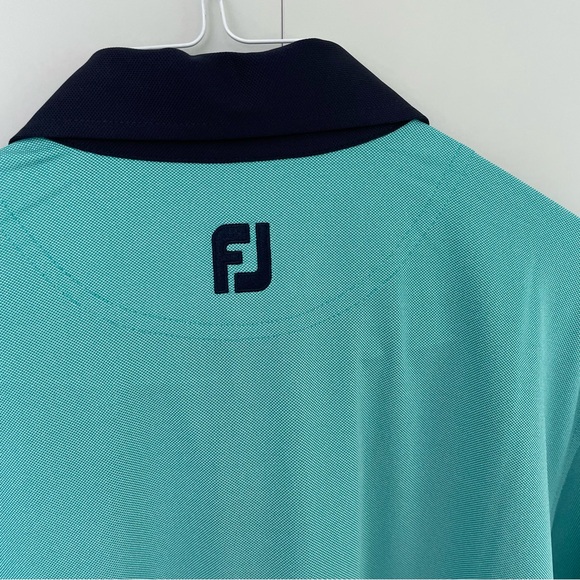 FOOTJOY Men’s 2017 PGA Championship Birdseye Jacquard Polo in Emerald / Navy - Picture 5 of 8